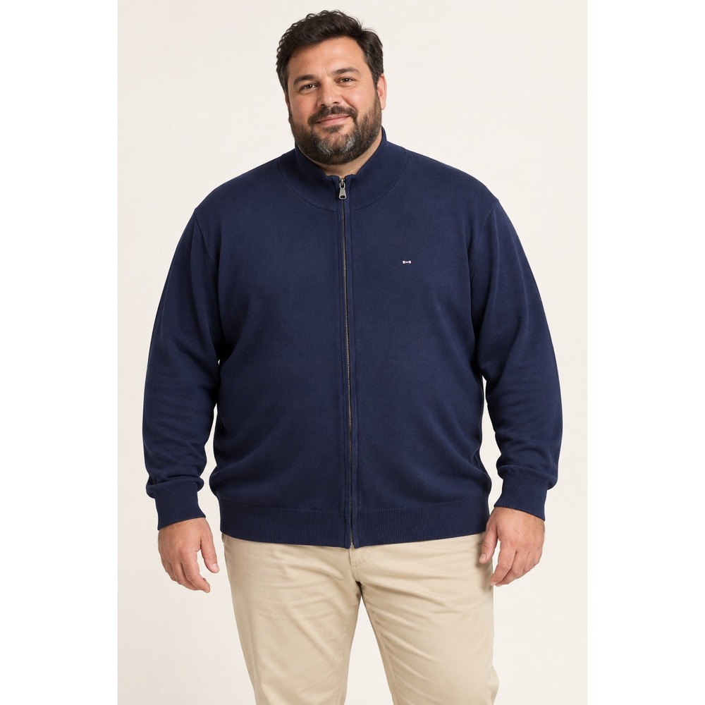 Eden Park Full Zip Sweater Men's 5XL Navy Blue Cotton Cardigan Logo